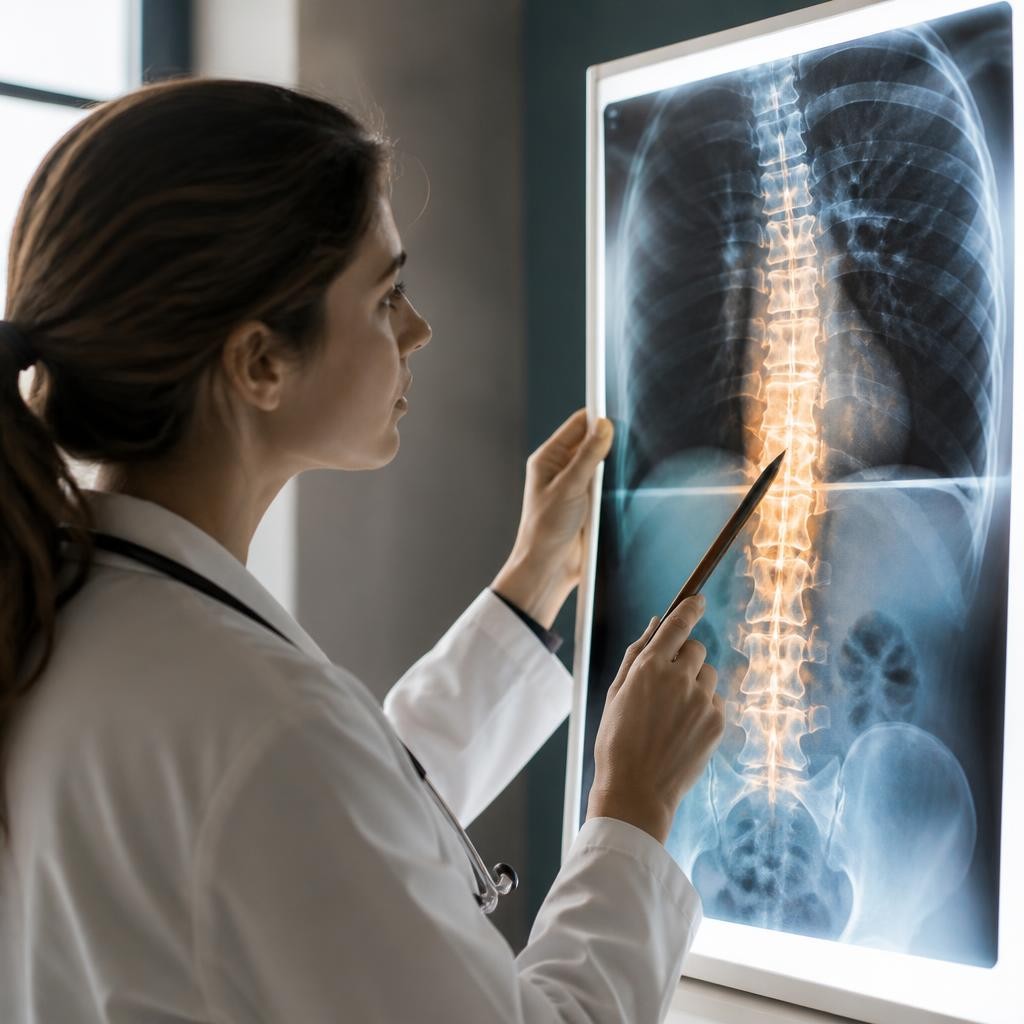 Illustration for the English word “spinal”