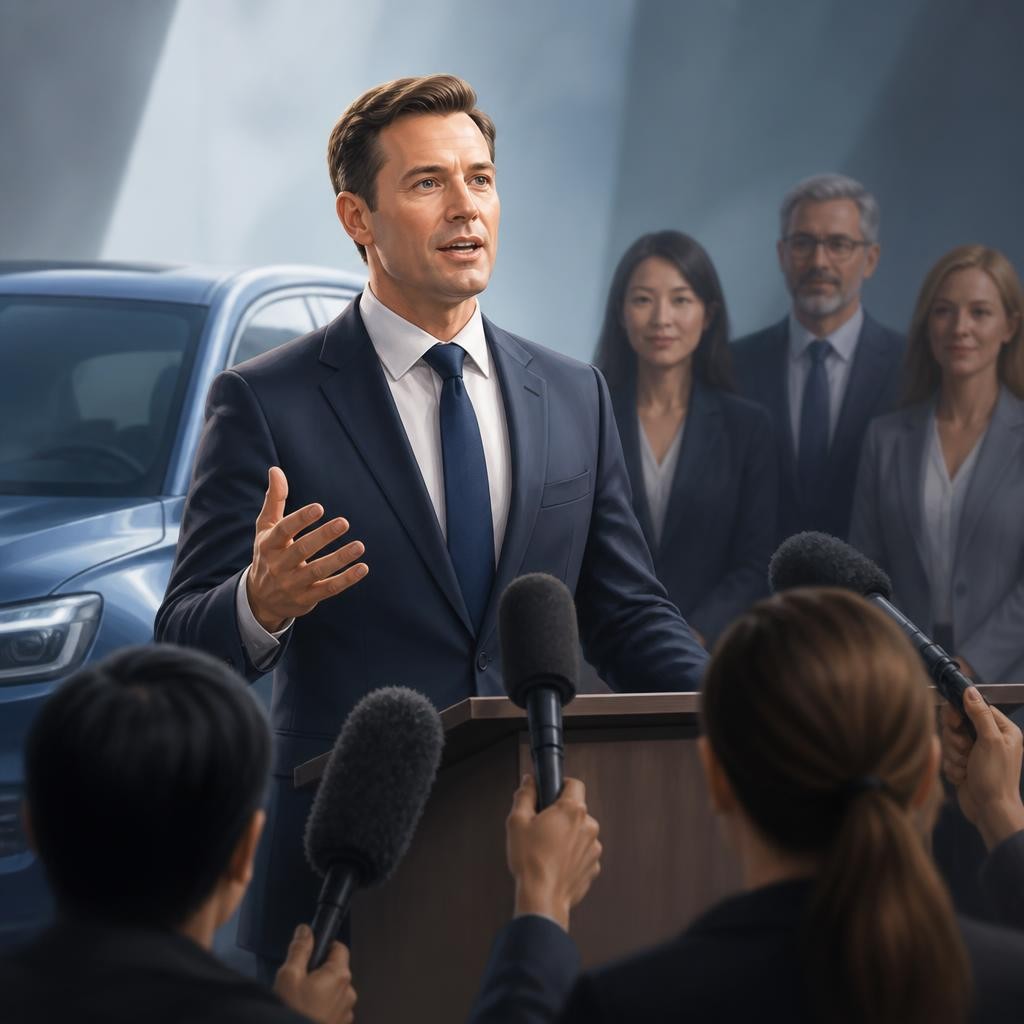 Illustration for the English word “spokesman”