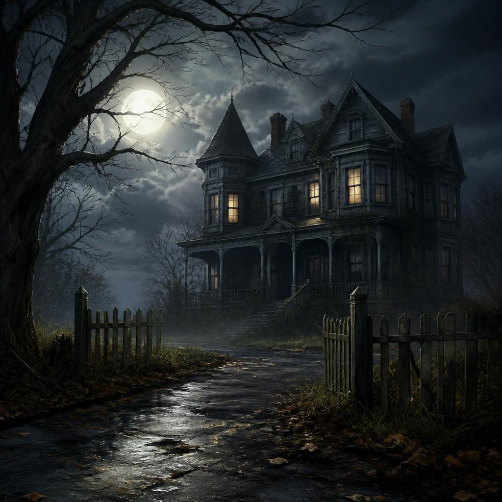 Illustration for the English word “spooky”