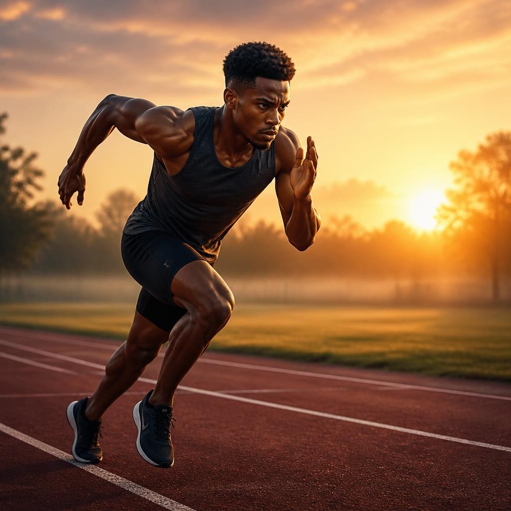 Illustration for the English word “sprinter”
