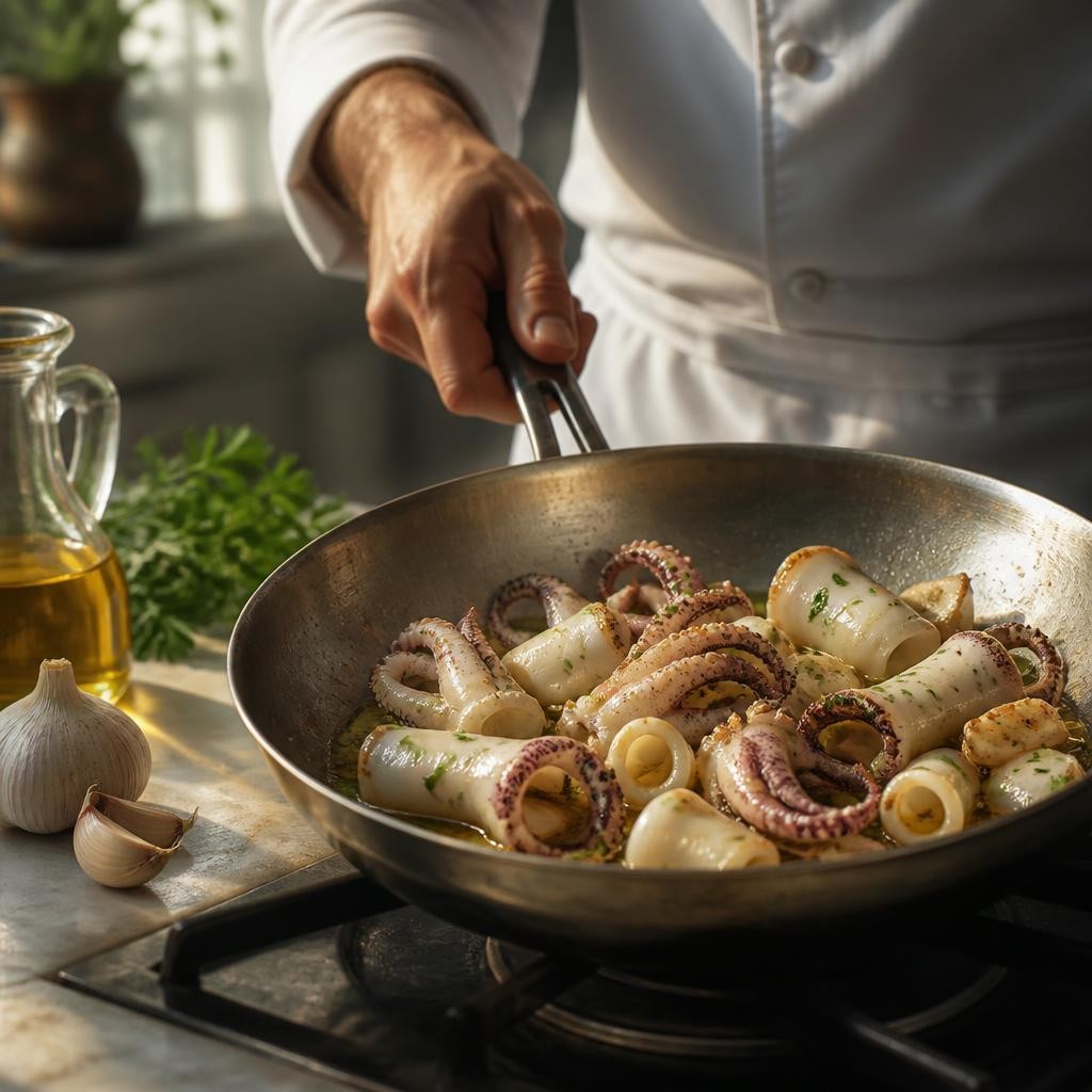 Illustration for the English word “squid”