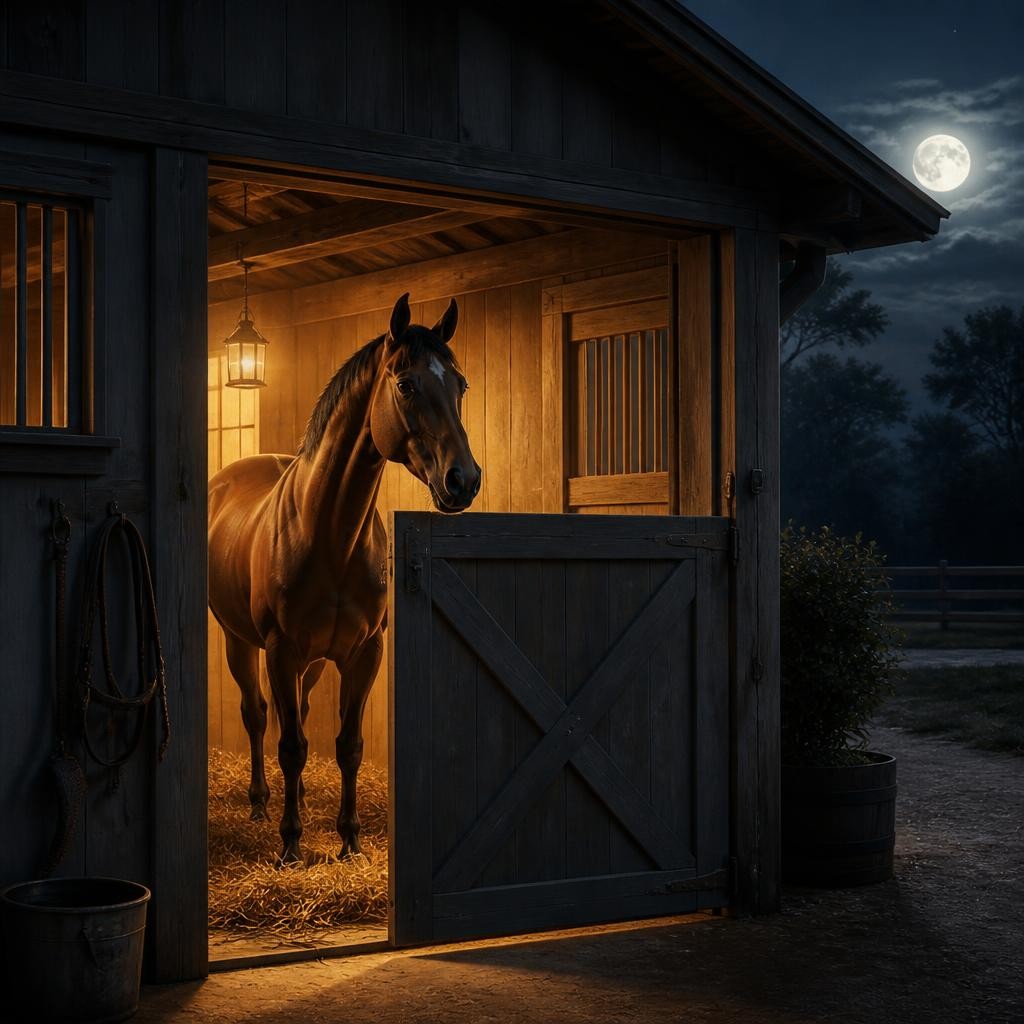 Illustration for the English word “stable”