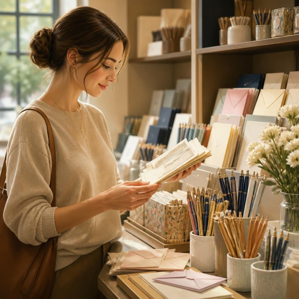Illustration for the English word “stationery”