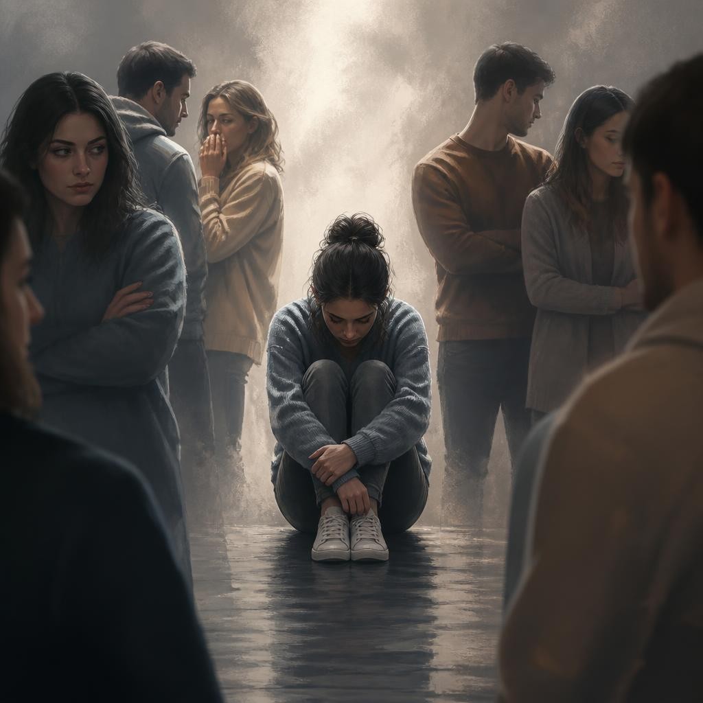 Illustration for the English word “stigma”