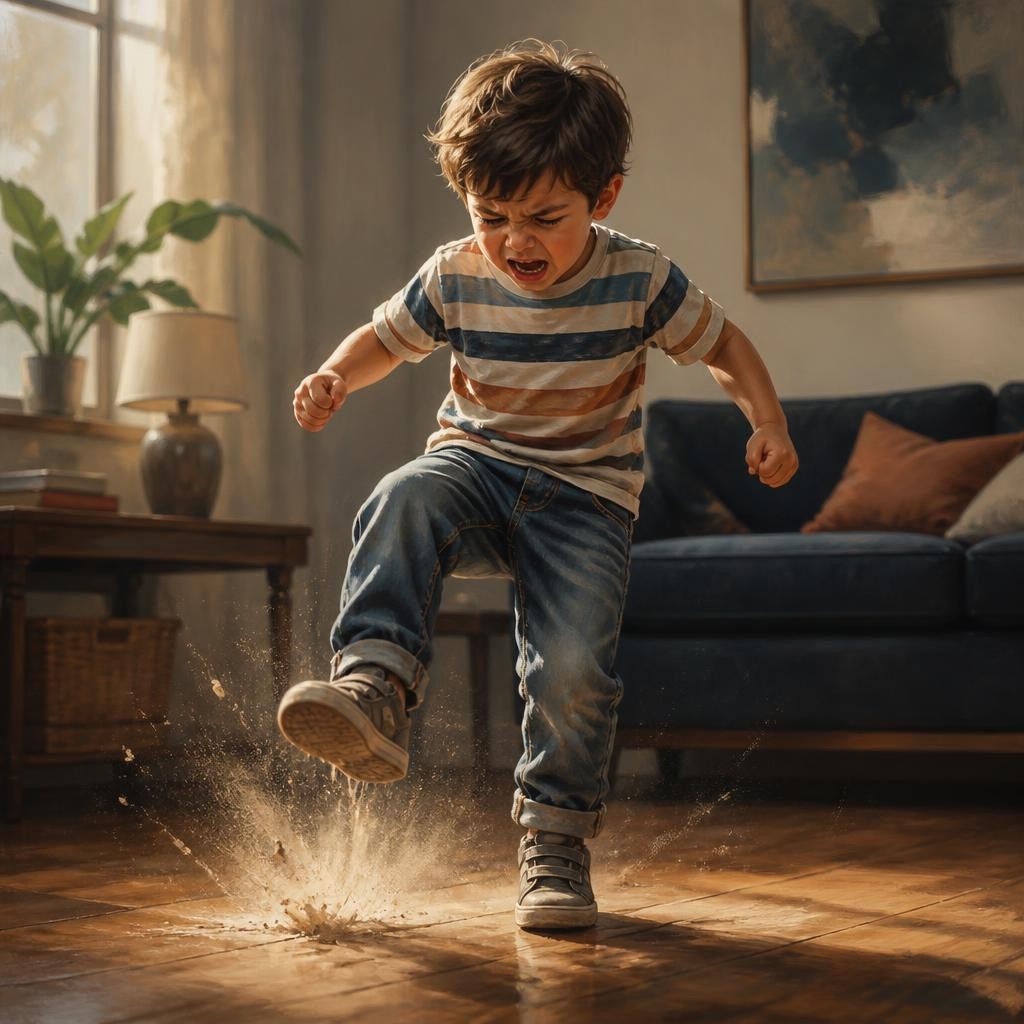 Illustration for the English word “stomp”