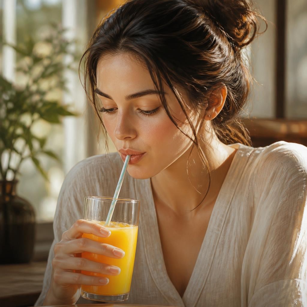 Illustration for the English word “straw”
