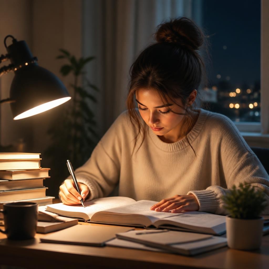 Illustration for the English word “study”