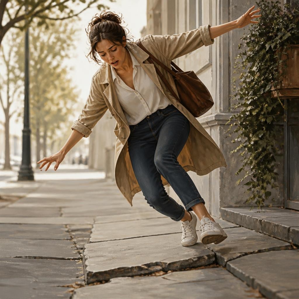 Illustration for the English word “stumble”