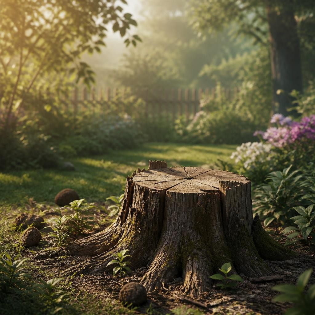 Illustration for the English word “stump”