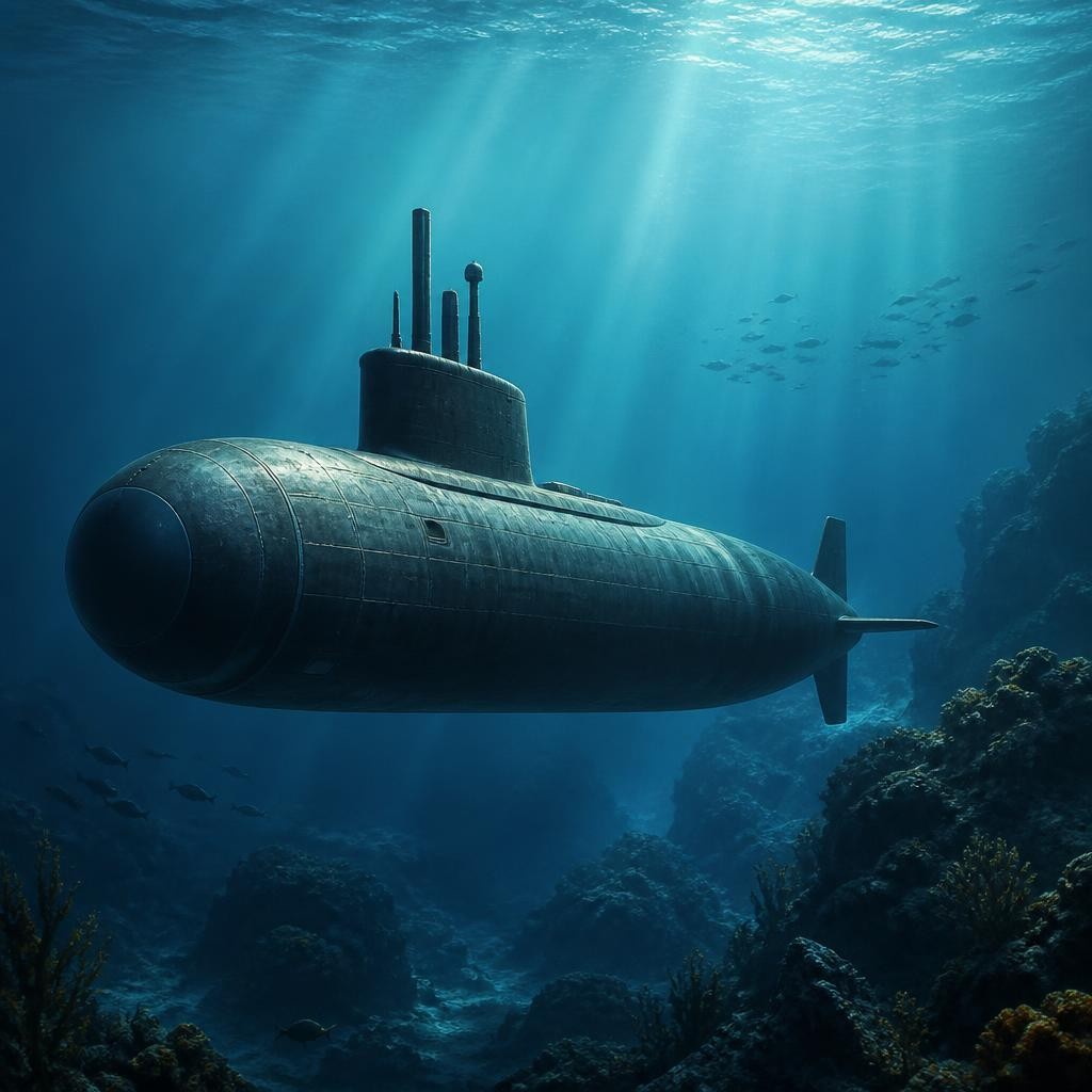 Illustration for the English word “submarine”