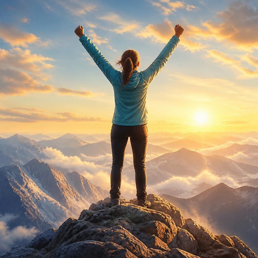 Illustration for the English word “succeed”