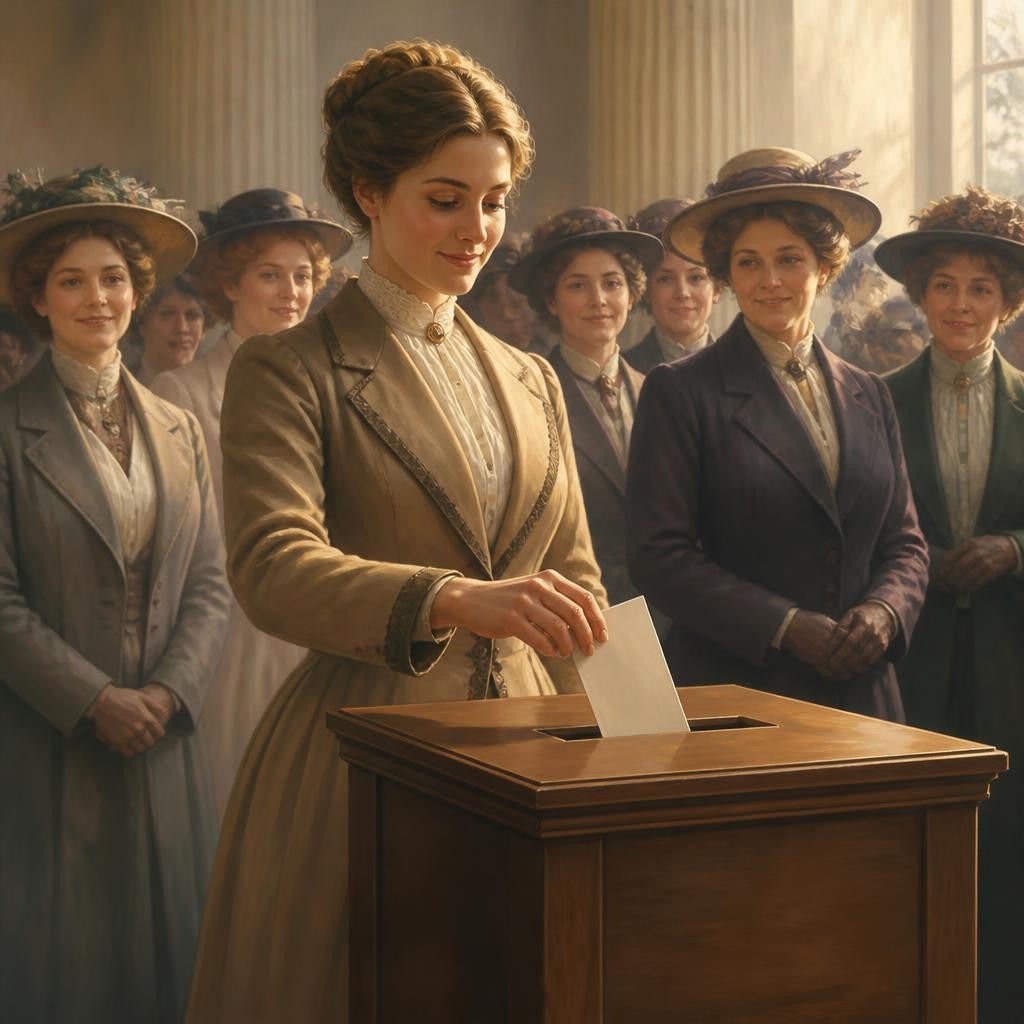 Illustration for the English word “suffrage”