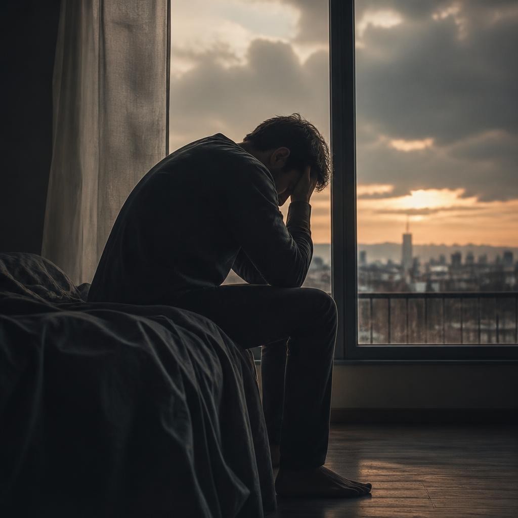 Illustration for the English word “suicidal”