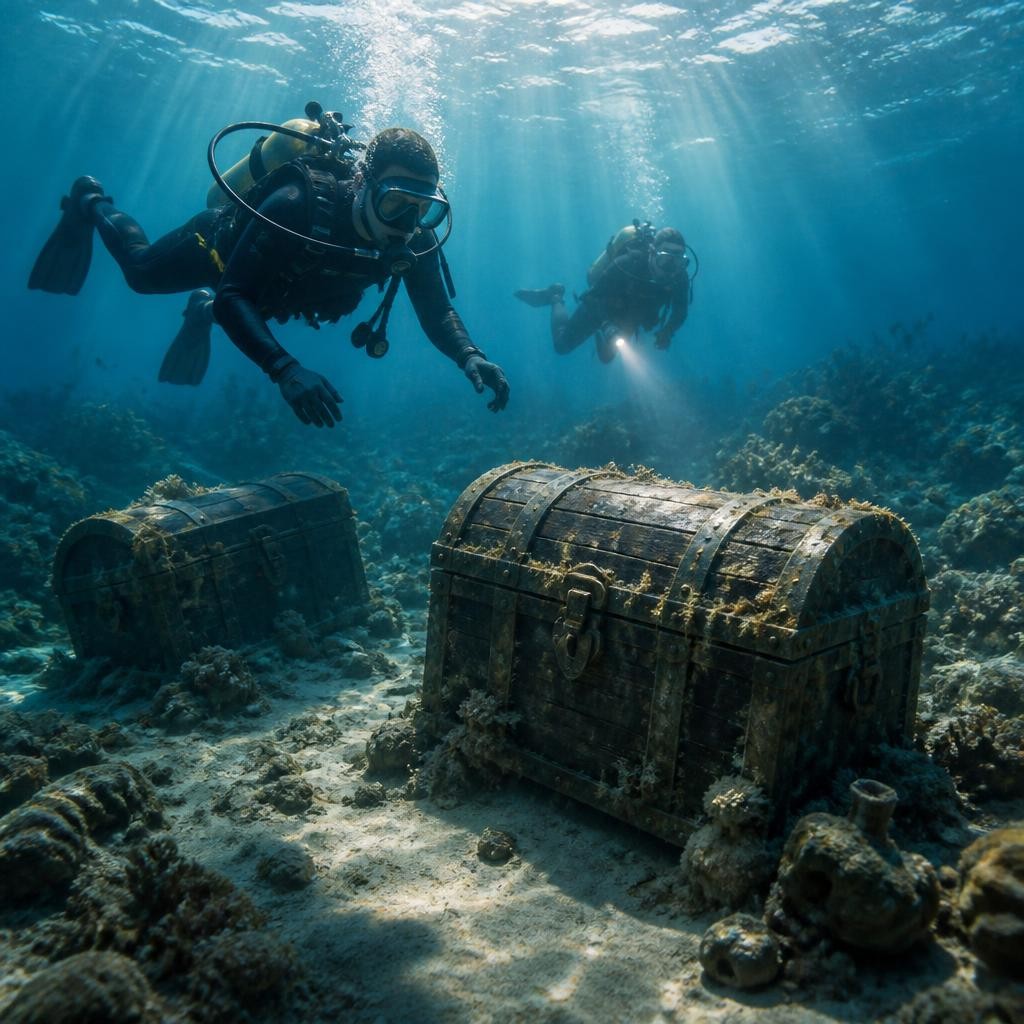 Illustration for the English word “sunken”