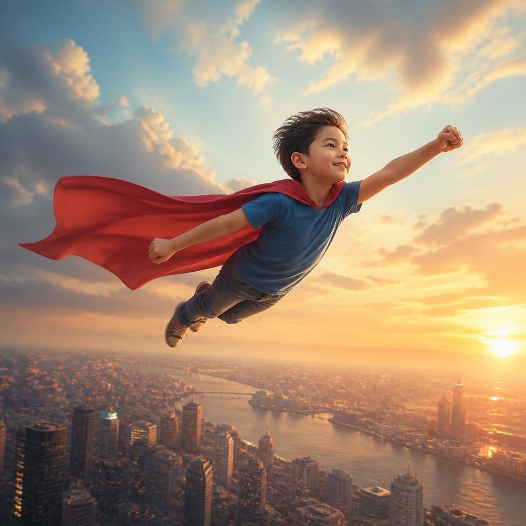 Illustration for the English word “superpower”
