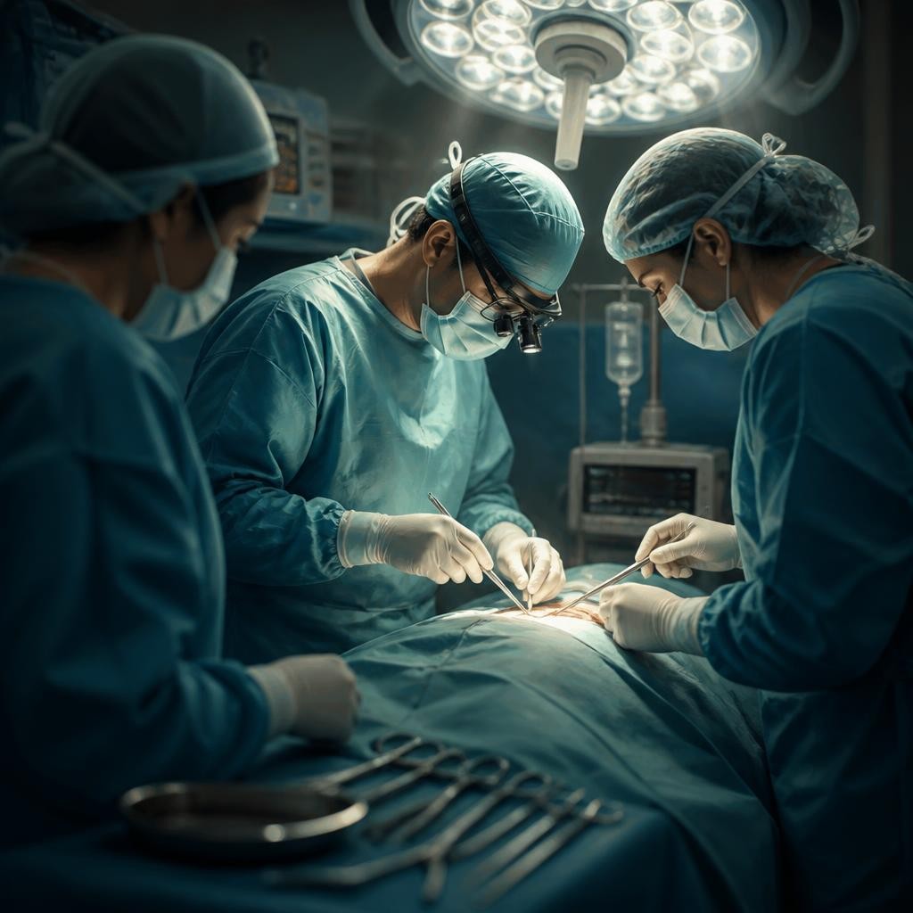 Illustration for the English word “surgery”