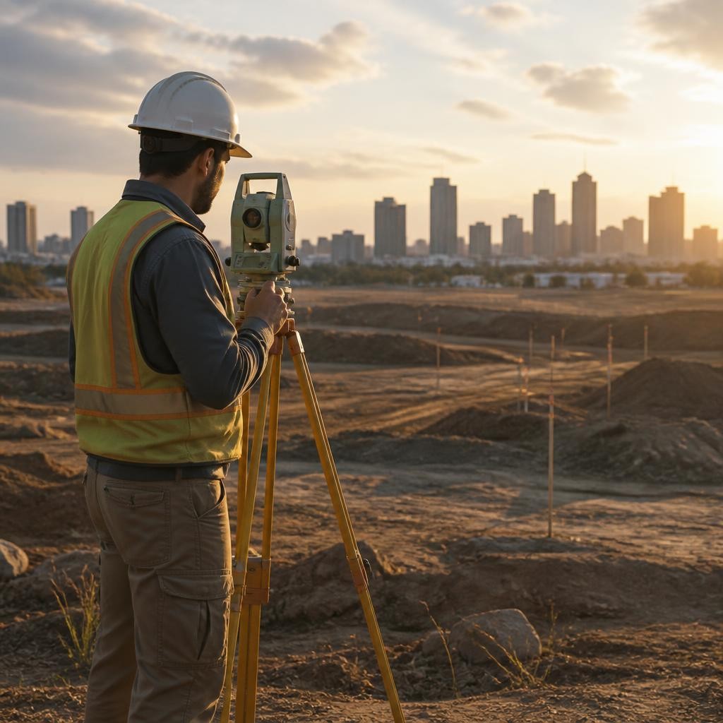 Illustration for the English word “surveyor”