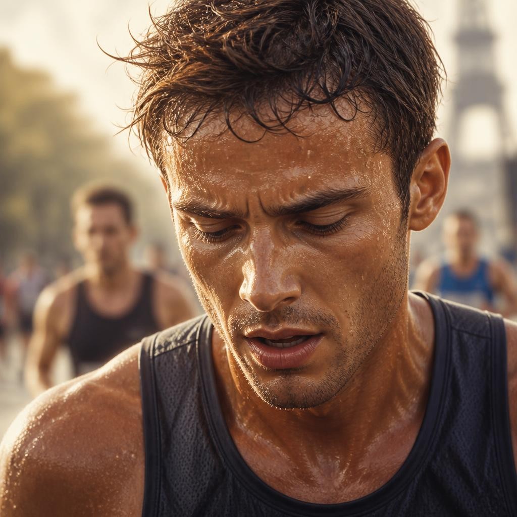 Illustration for the English word “sweat”