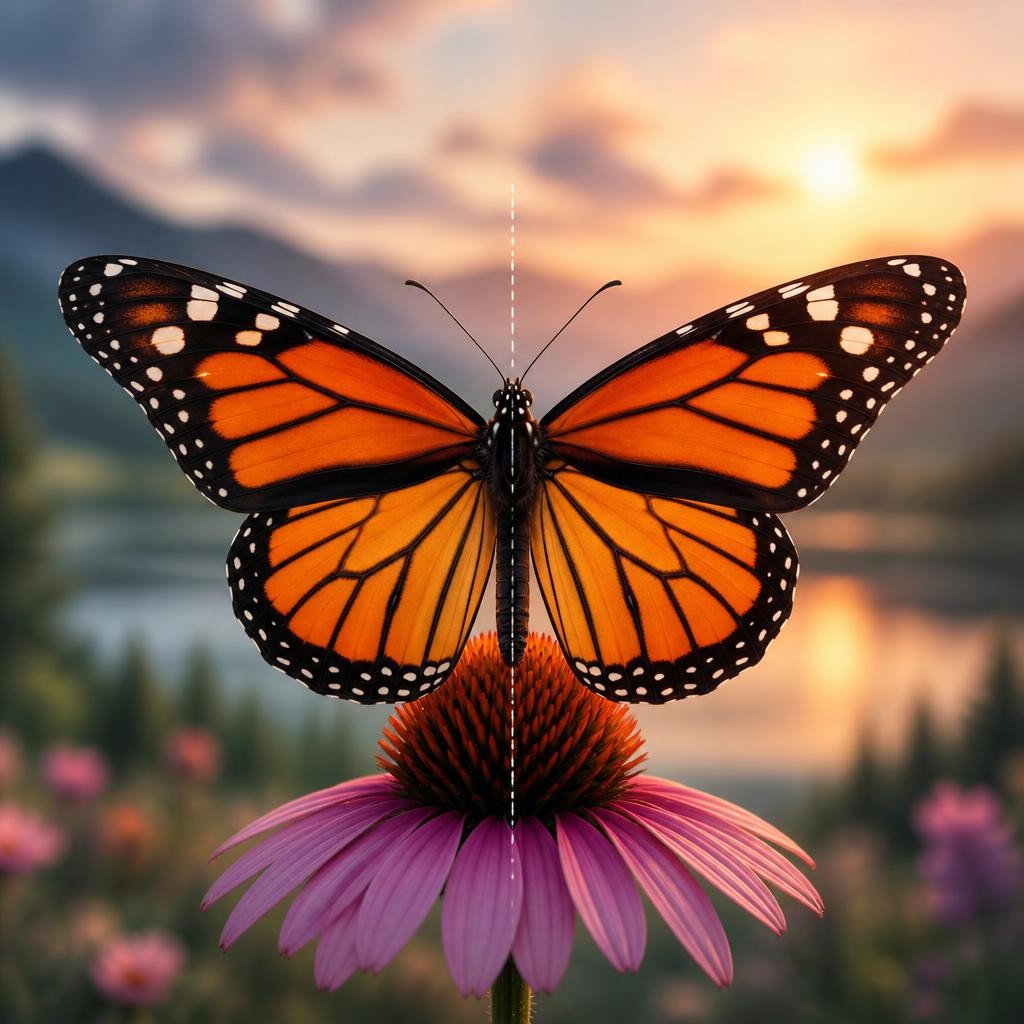Illustration for the English word “symmetrical”
