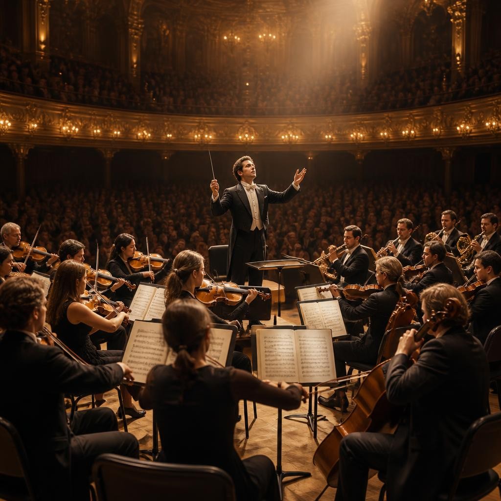 Illustration for the English word “symphony”