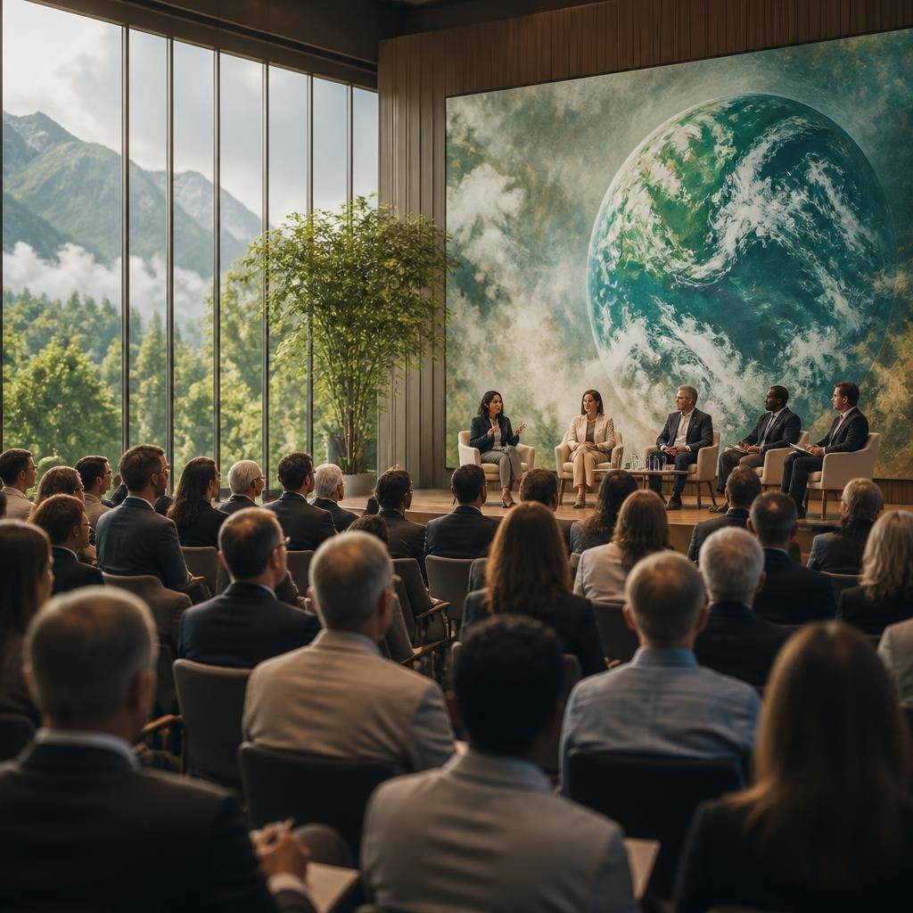 Illustration for the English word “symposium”