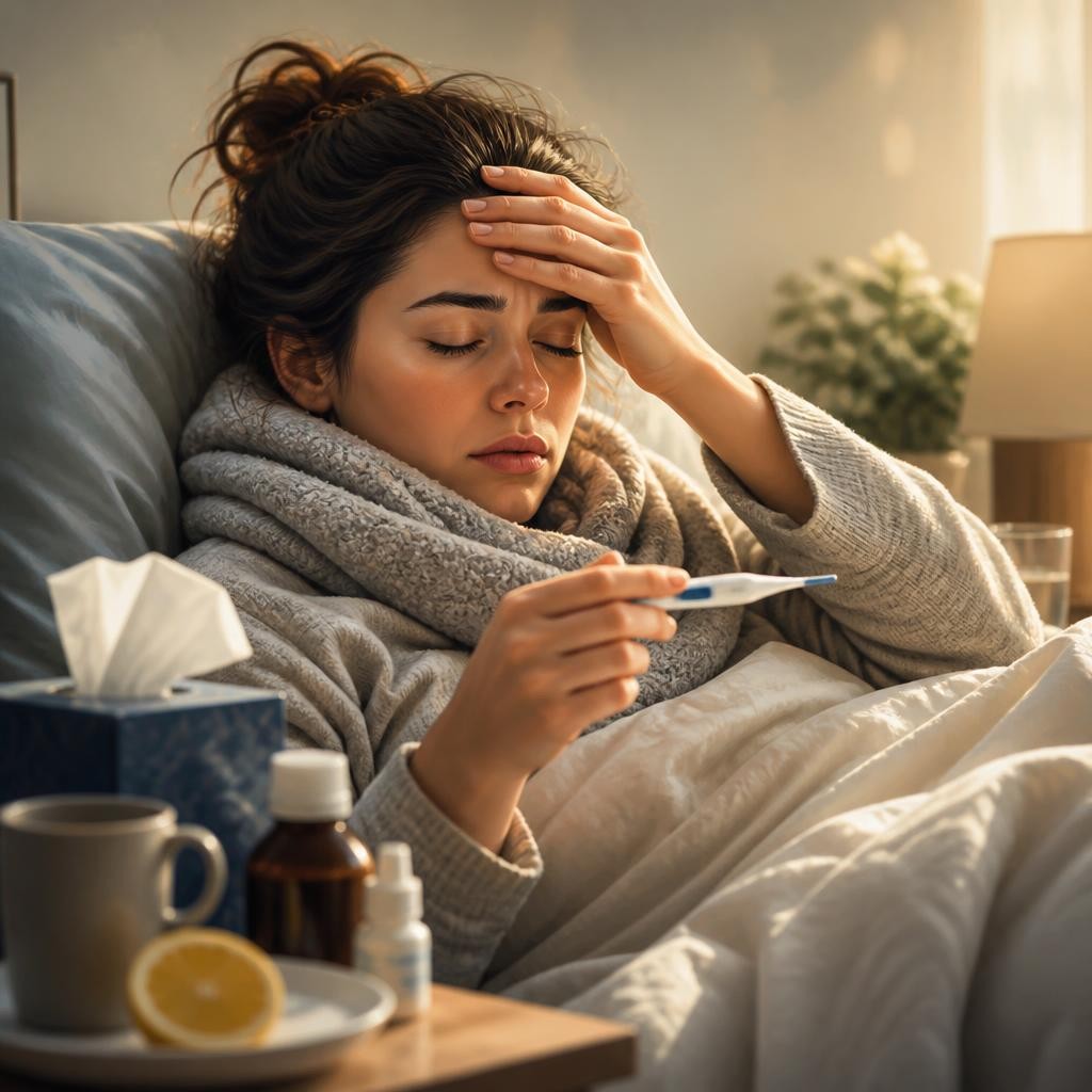 Illustration for the English word “symptom”