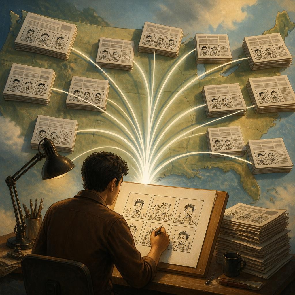 Illustration for the English word “syndicate”