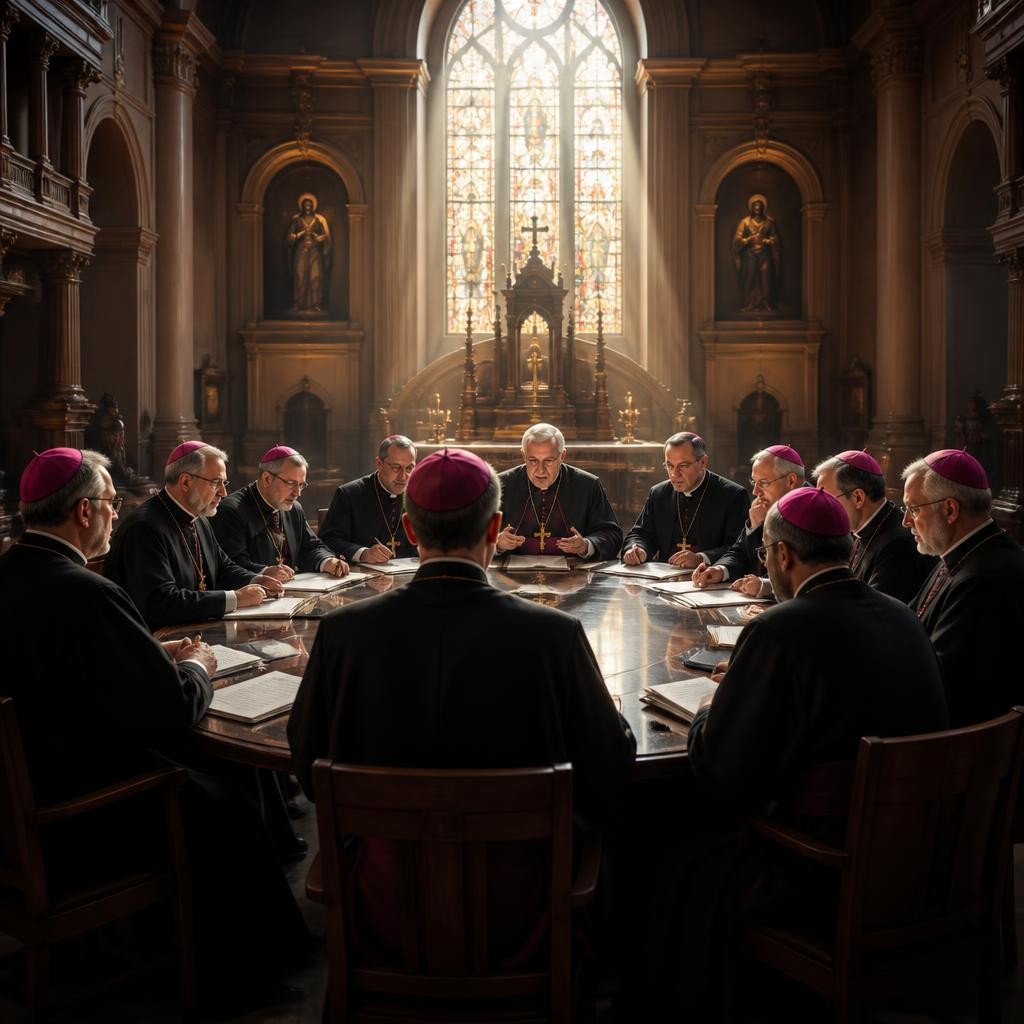 Illustration for the English word “synod”