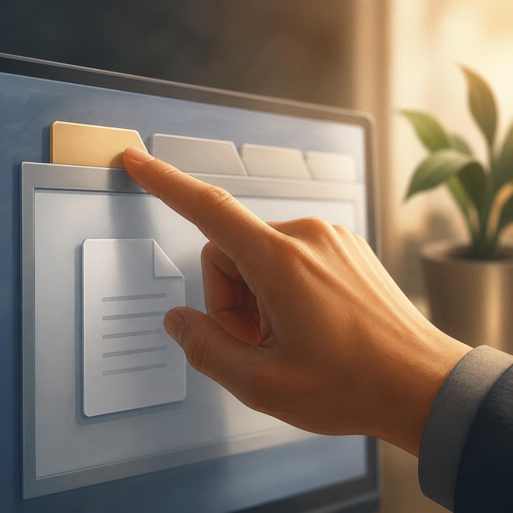 Illustration for the English word “tab”