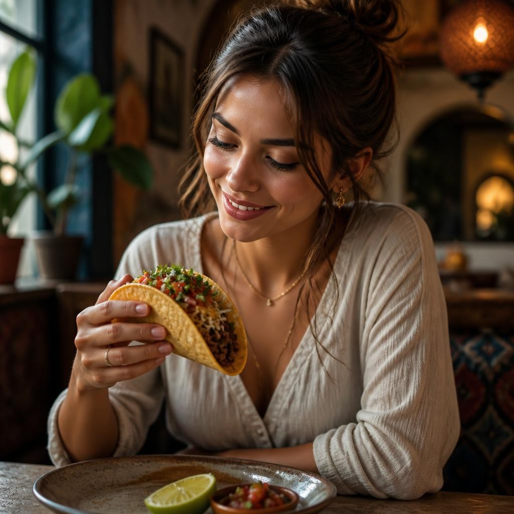 Illustration for the English word “taco”