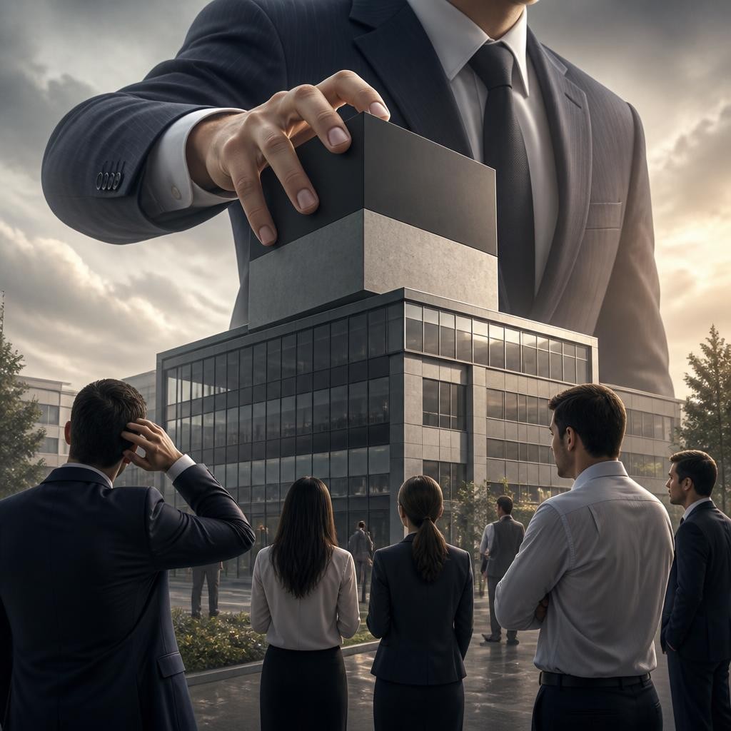 Illustration for the English word “takeover”