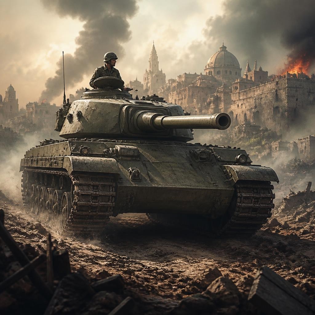 Illustration for the English word “tank”