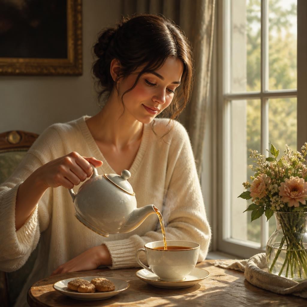 Illustration for the English word “tea”