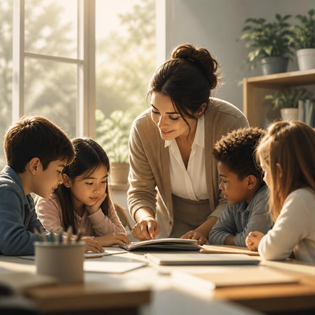 Illustration for the English word “teacher”