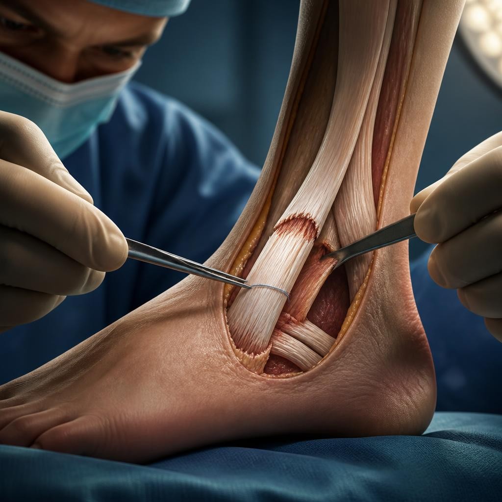 Illustration for the English word “tendon”