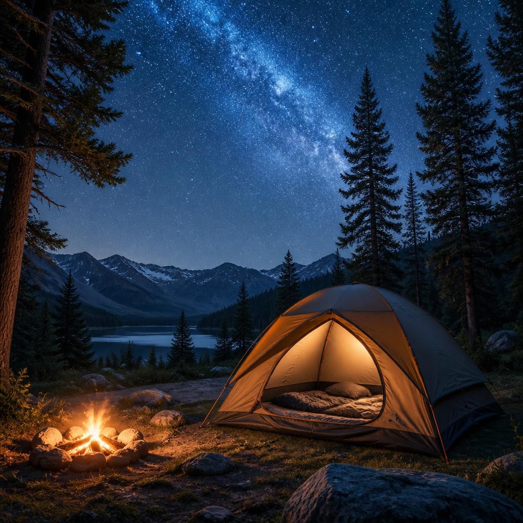 Illustration for the English word “tent”