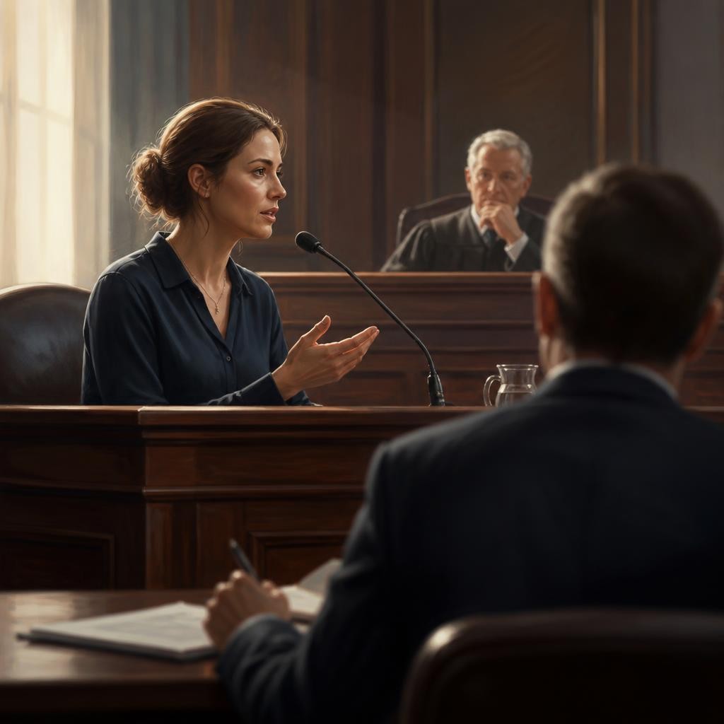 Illustration for the English word “testimony”