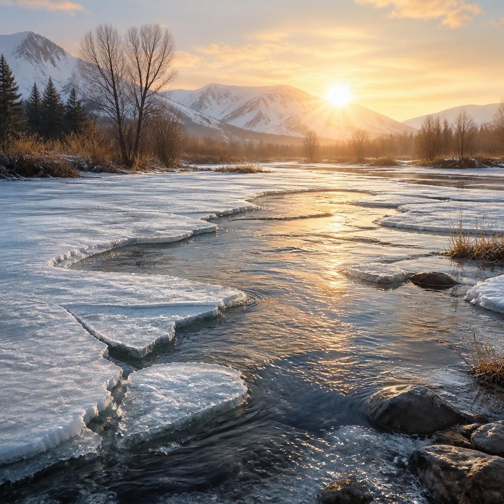 Illustration for the English word “thaw”
