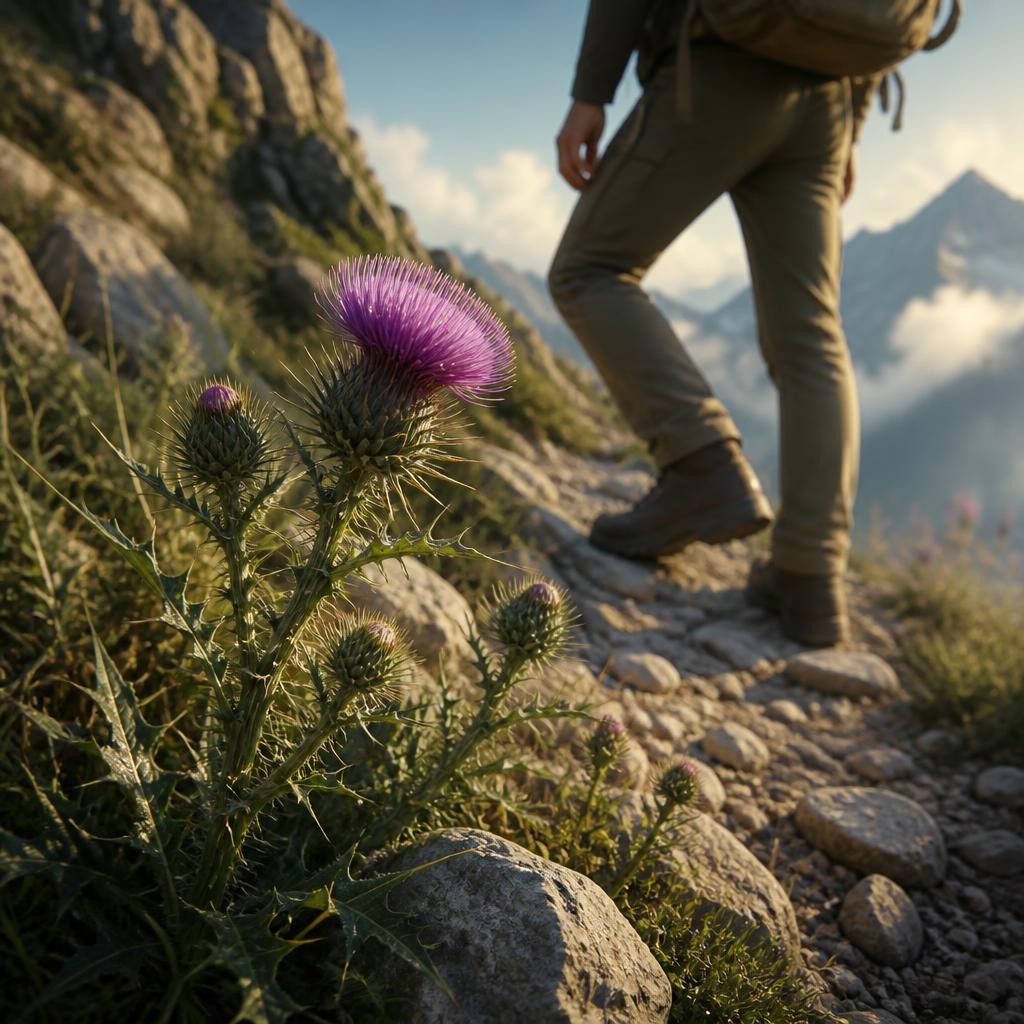 Illustration for the English word “thistle”