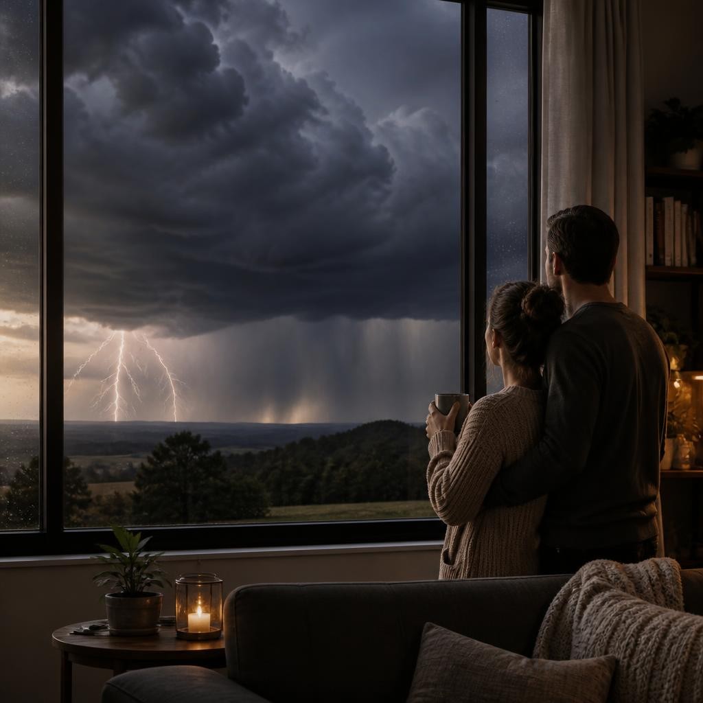 Illustration for the English word “thunderstorm”