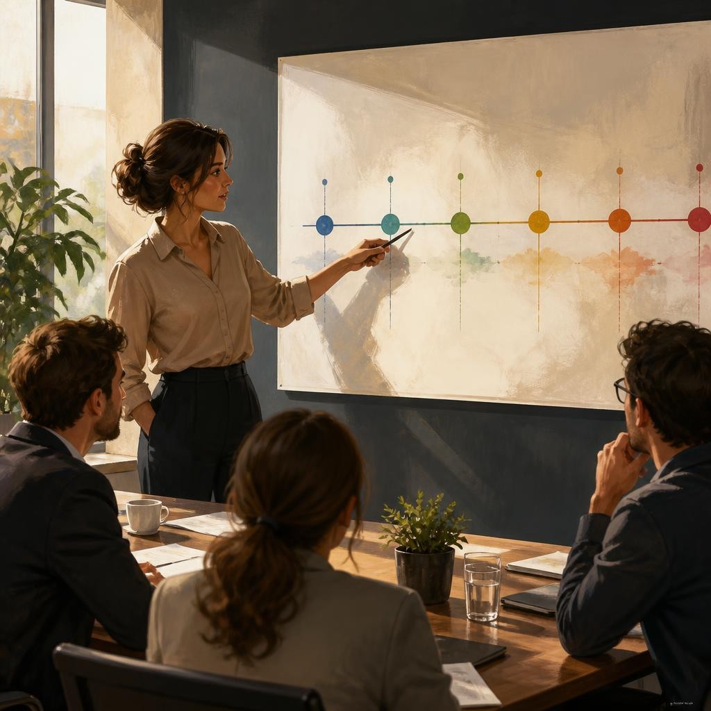 Illustration for the English word “timeline”