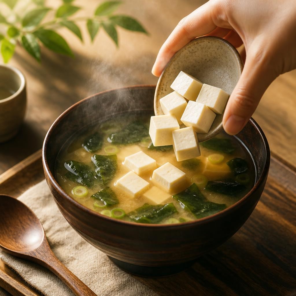 Illustration for the English word “tofu”