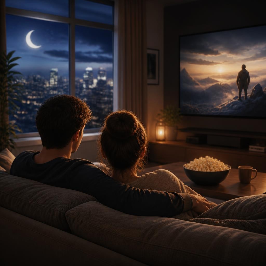 Illustration for the English word “tonight”