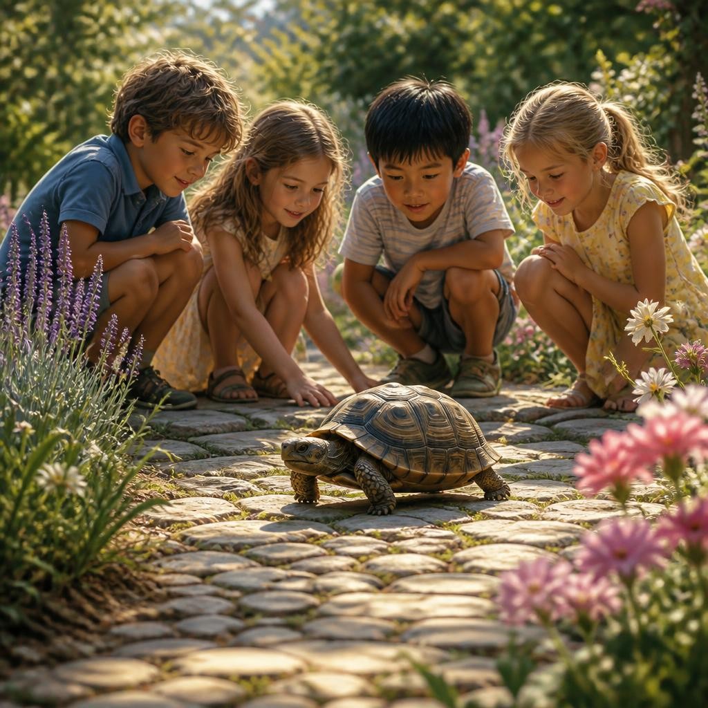 Illustration for the English word “tortoise”