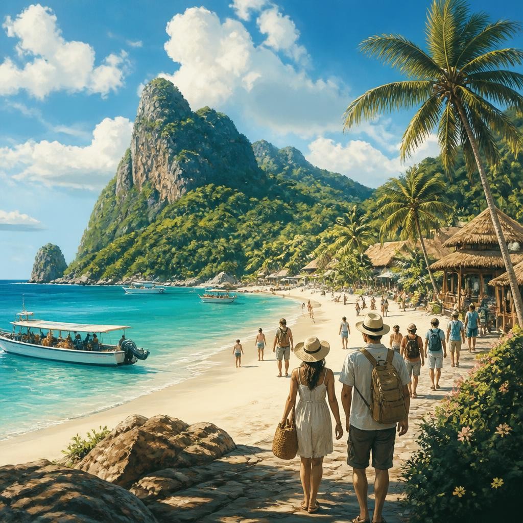 Illustration for the English word “tourism”