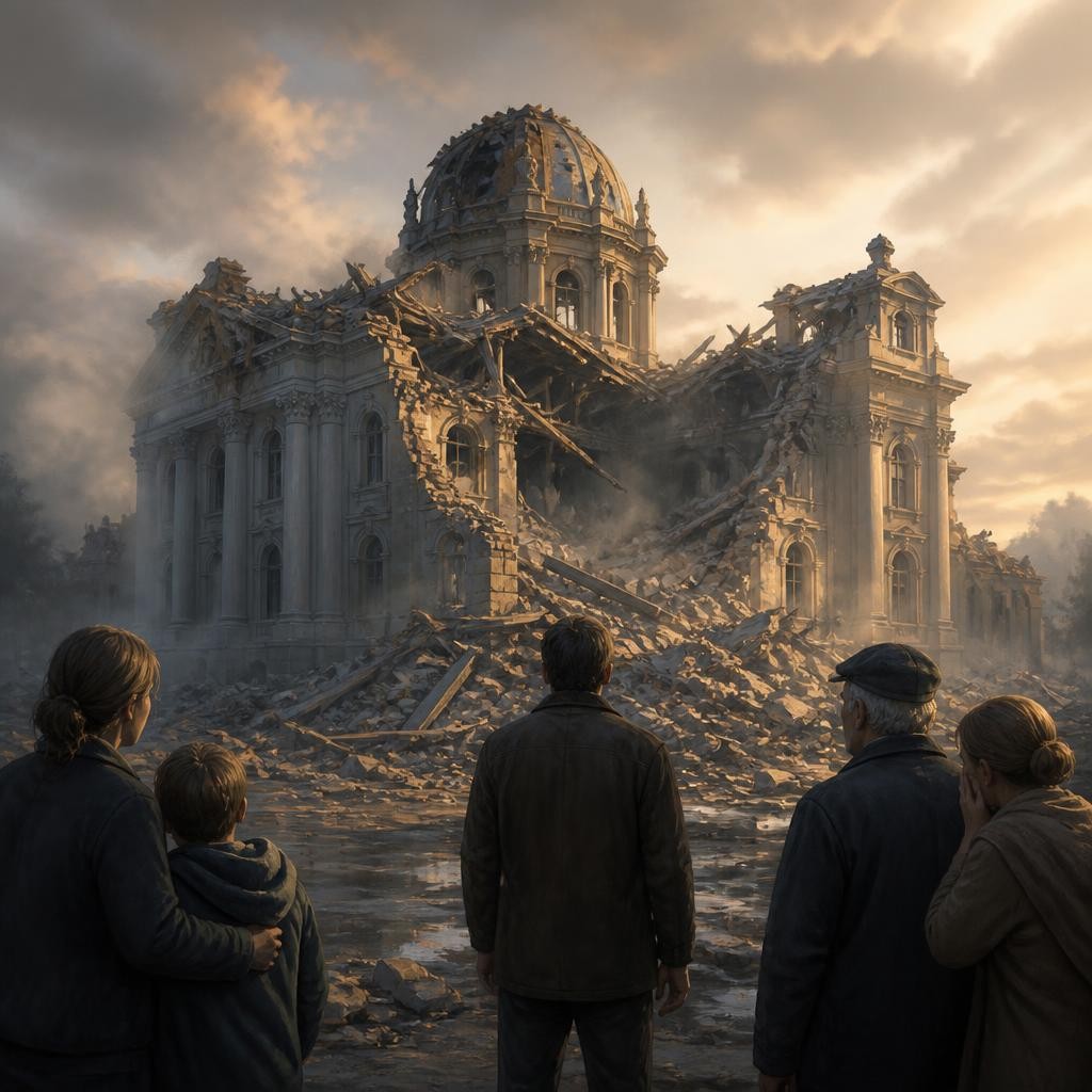Illustration for the English word “tragedy”