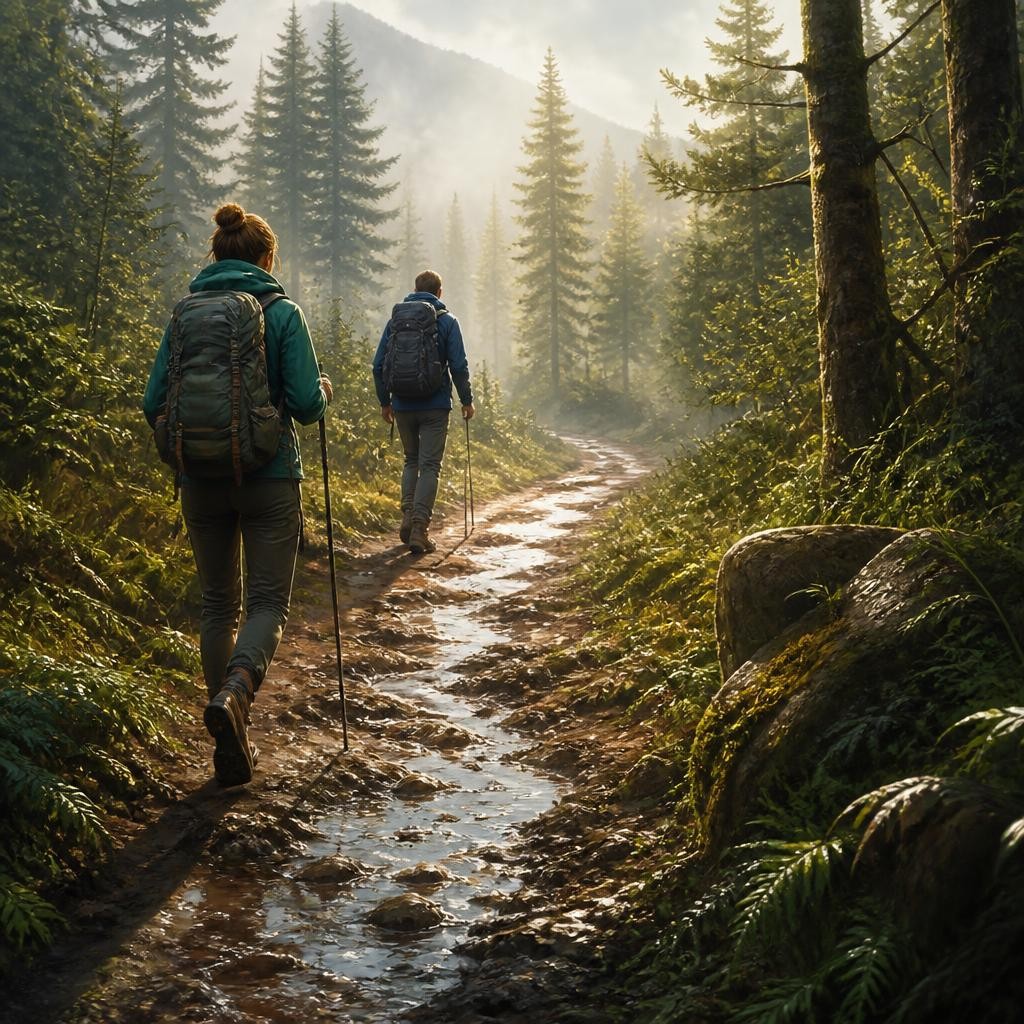 Illustration for the English word “trail”