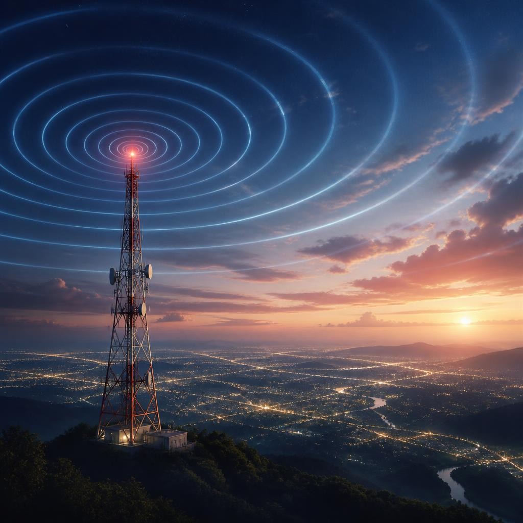 Illustration for the English word “transmit”