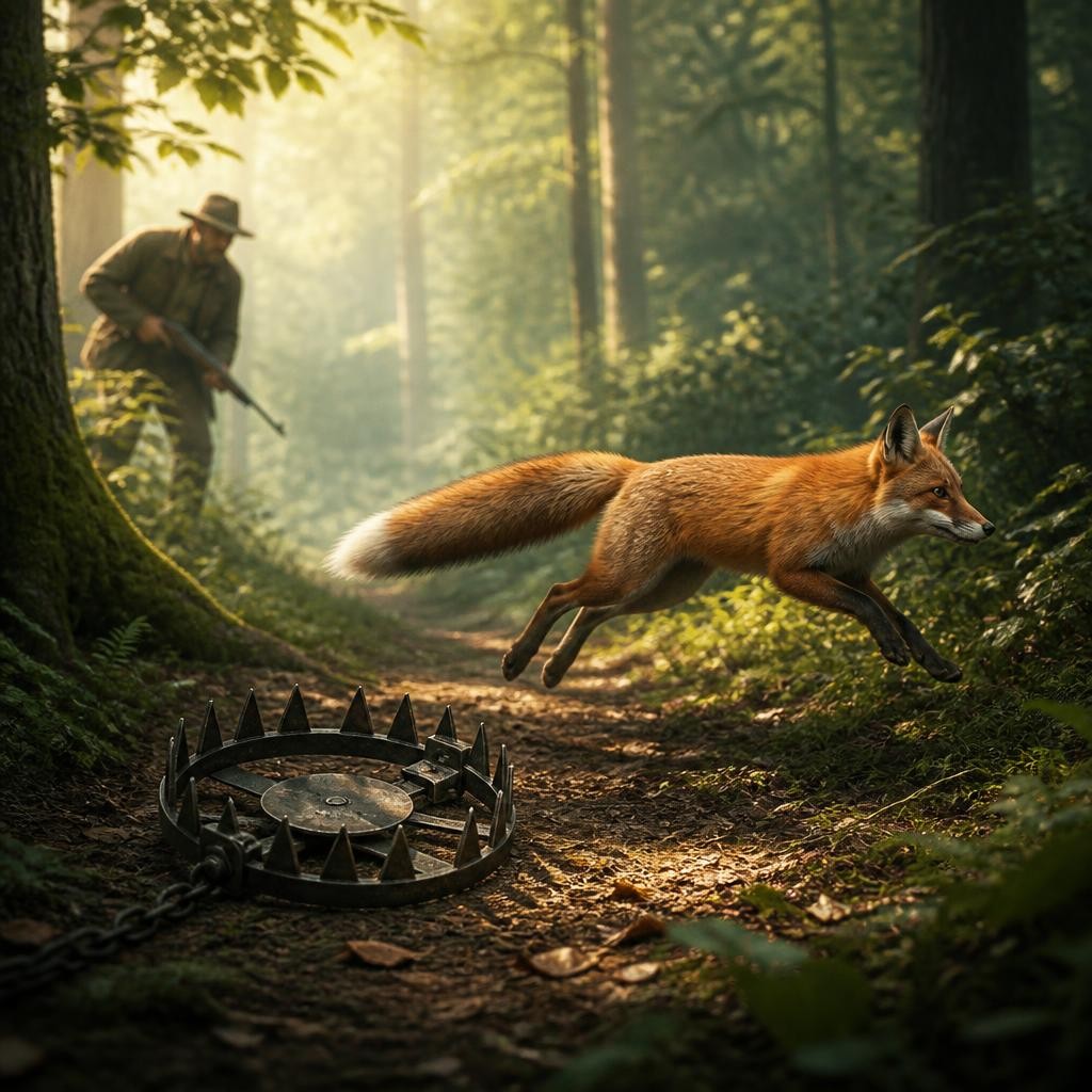 Illustration for the English word “trapping”