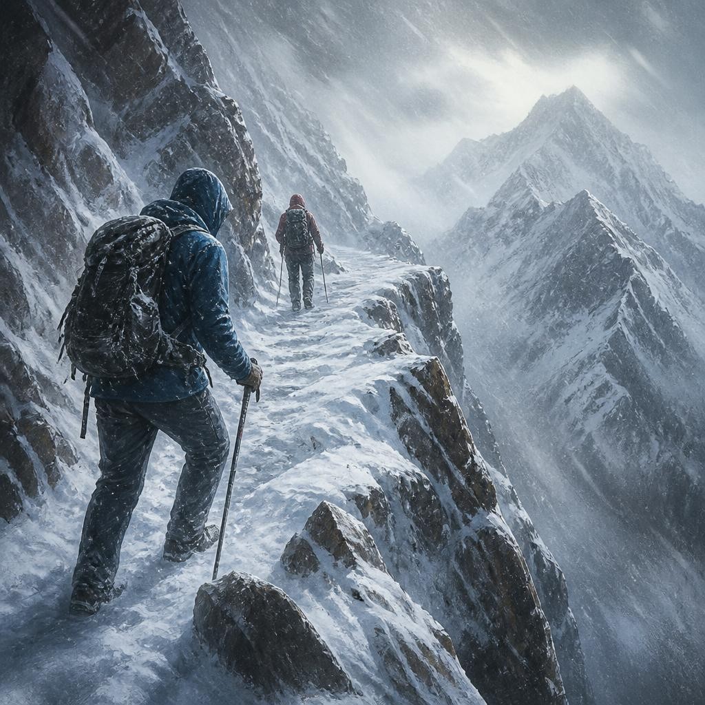 Illustration for the English word “treacherous”
